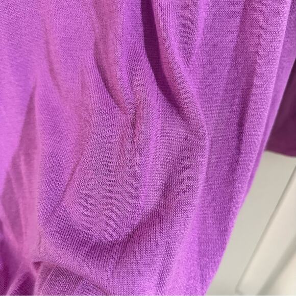 Lauren Ralph Lauren Purple Silk Blend Sweater V Neckline Size Medium Lightweight - Picture 6 of 9